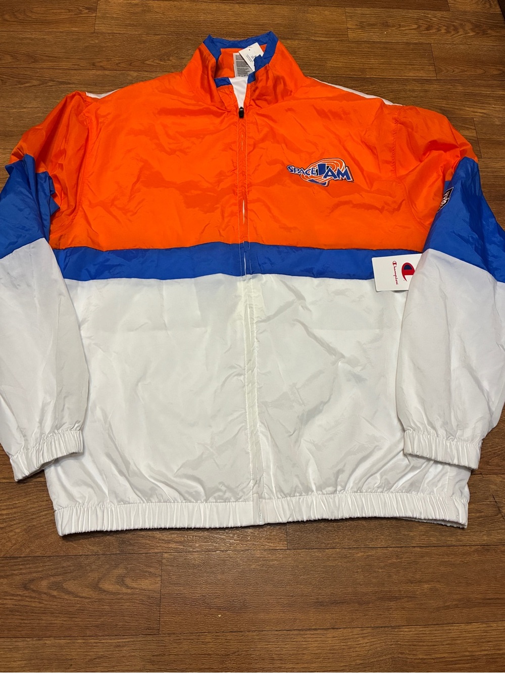 Champion Space Jam Colorblock Jacket - Orange, Blue & White Size Medium NWT
